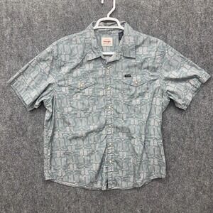 Wrangler pearl snap western shirt Men's size XL cowboy boot print